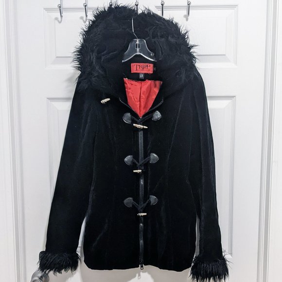 Tripp nyc Jackets & Blazers - Old School Tripp NYC Goth Velvet Faux Fur Coat